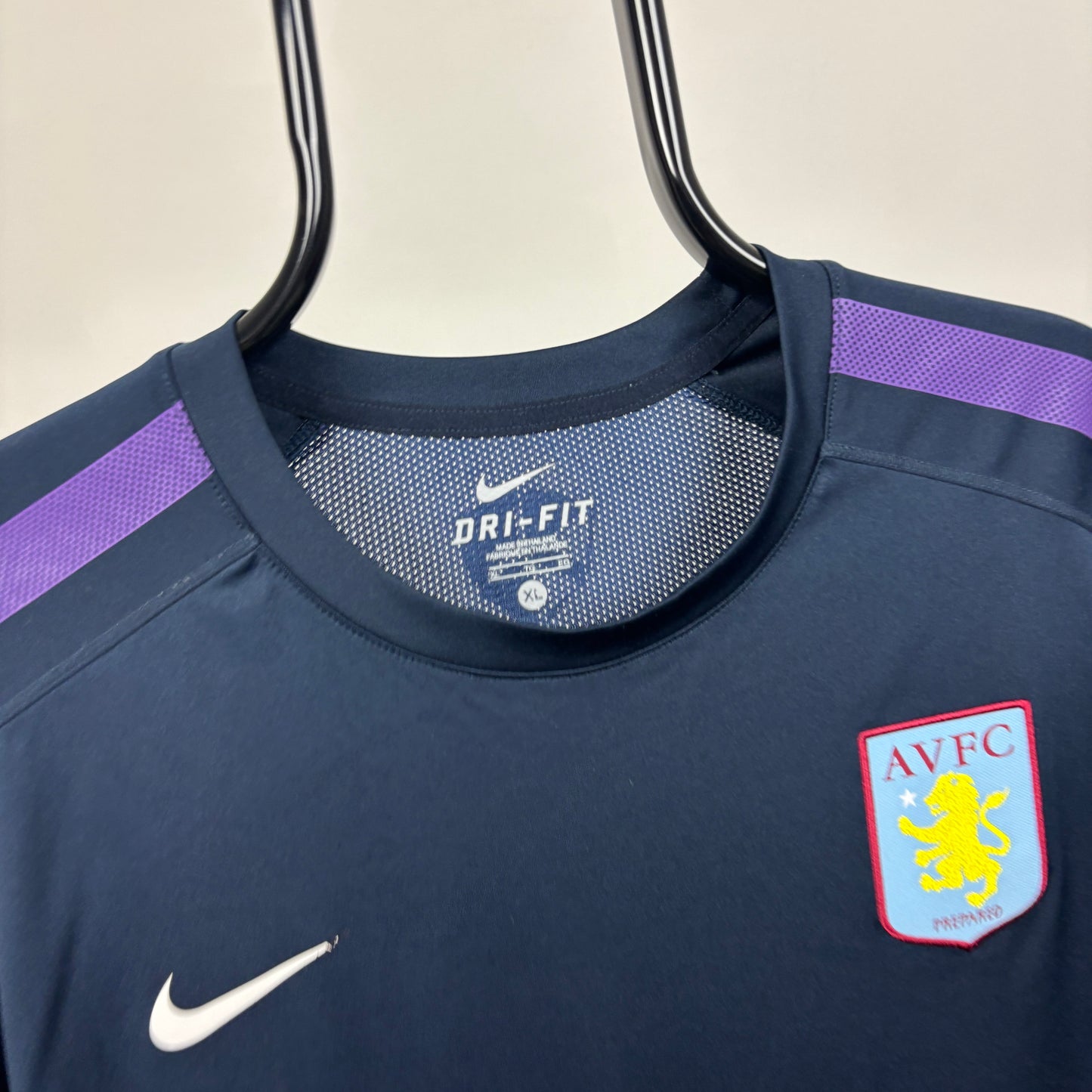 00s Nike Aston Villa Football Shirt T-Shirt Blue XL
