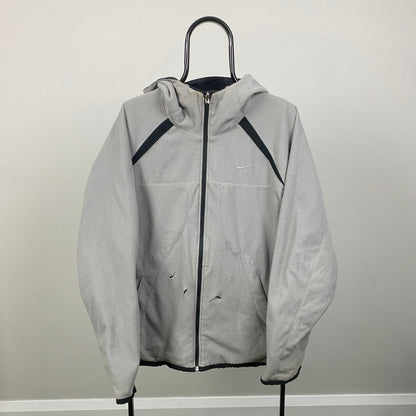 00s Nike Reversible Fleece Coat Jacket Blue Medium