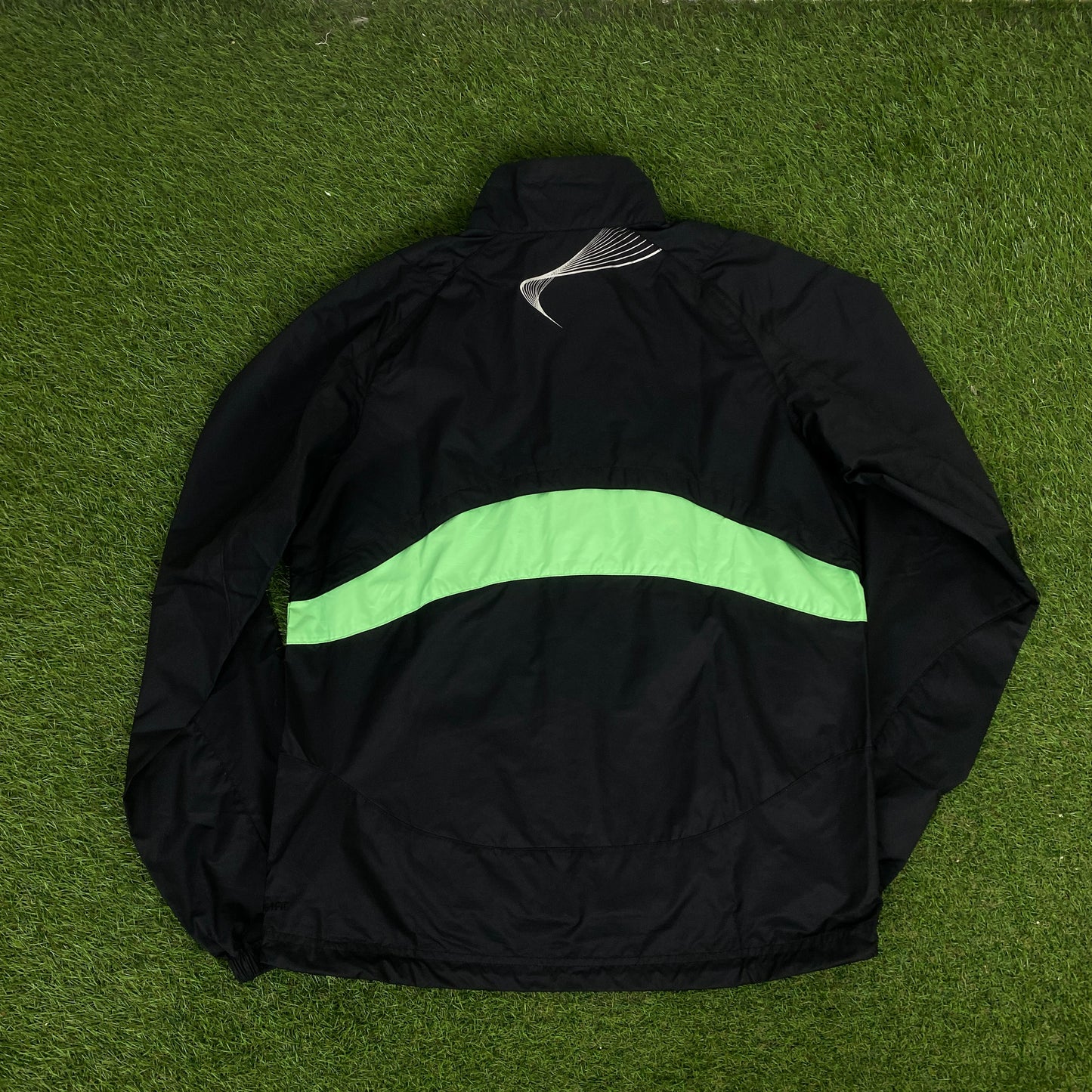 00s Nike Clima-Fit Windbreaker Jacket + Joggers Set Black Medium