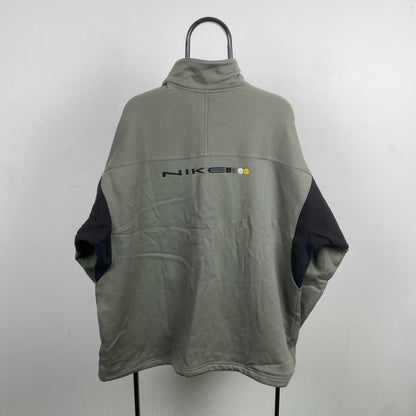 90s Nike Zip Sweatshirt Green XXL