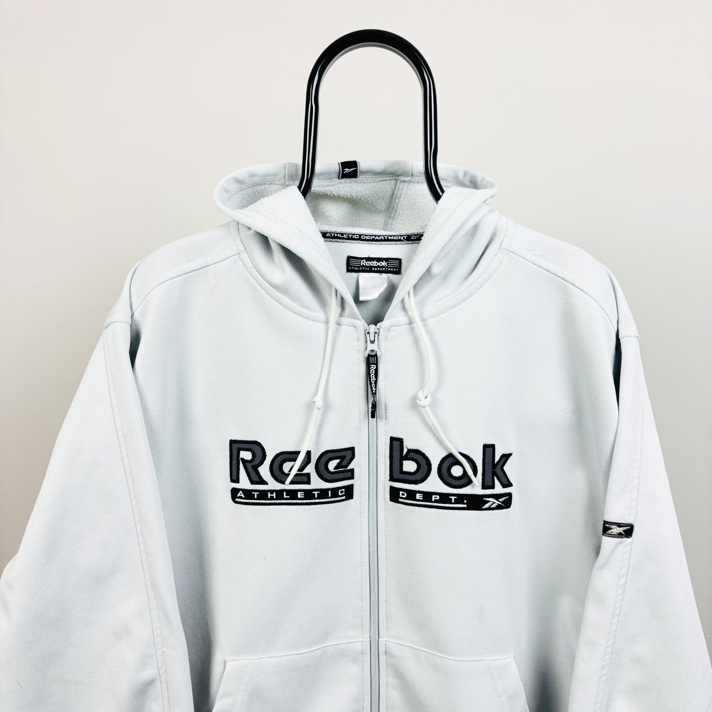 00s Reebok Zip Hoodie Light Blue Medium