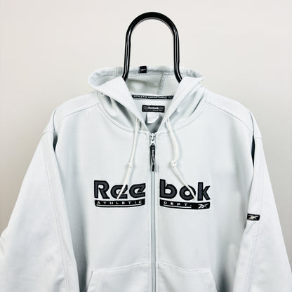 00s Reebok Zip Hoodie Light Blue Medium