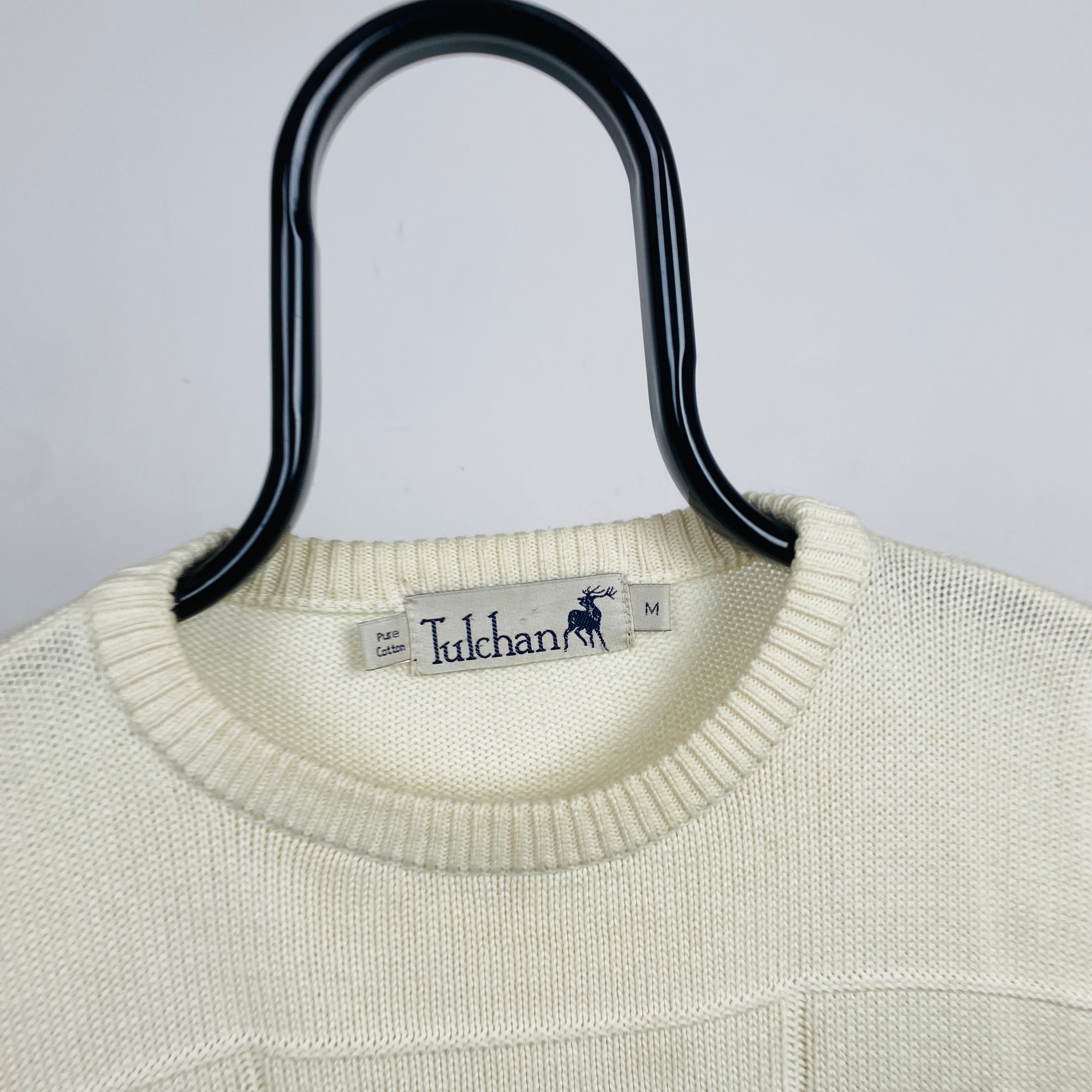 Retro Tulchan Flower Knit Sweatshirt Brown Medium