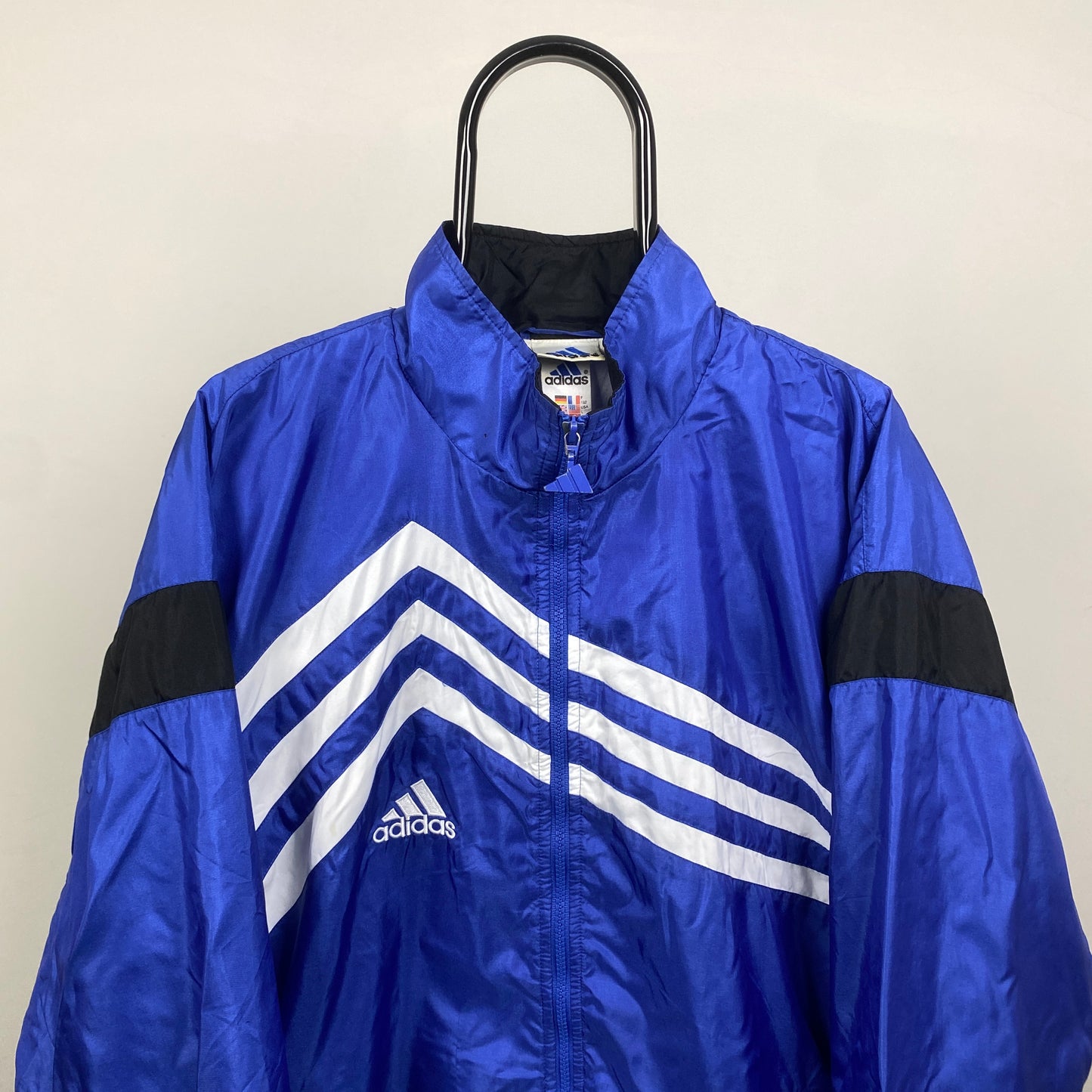 90s Adidas Windbreaker Jacket Blue Large