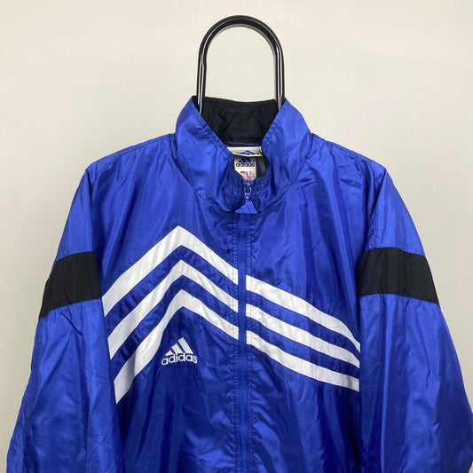 90s Adidas Windbreaker Jacket Blue Large
