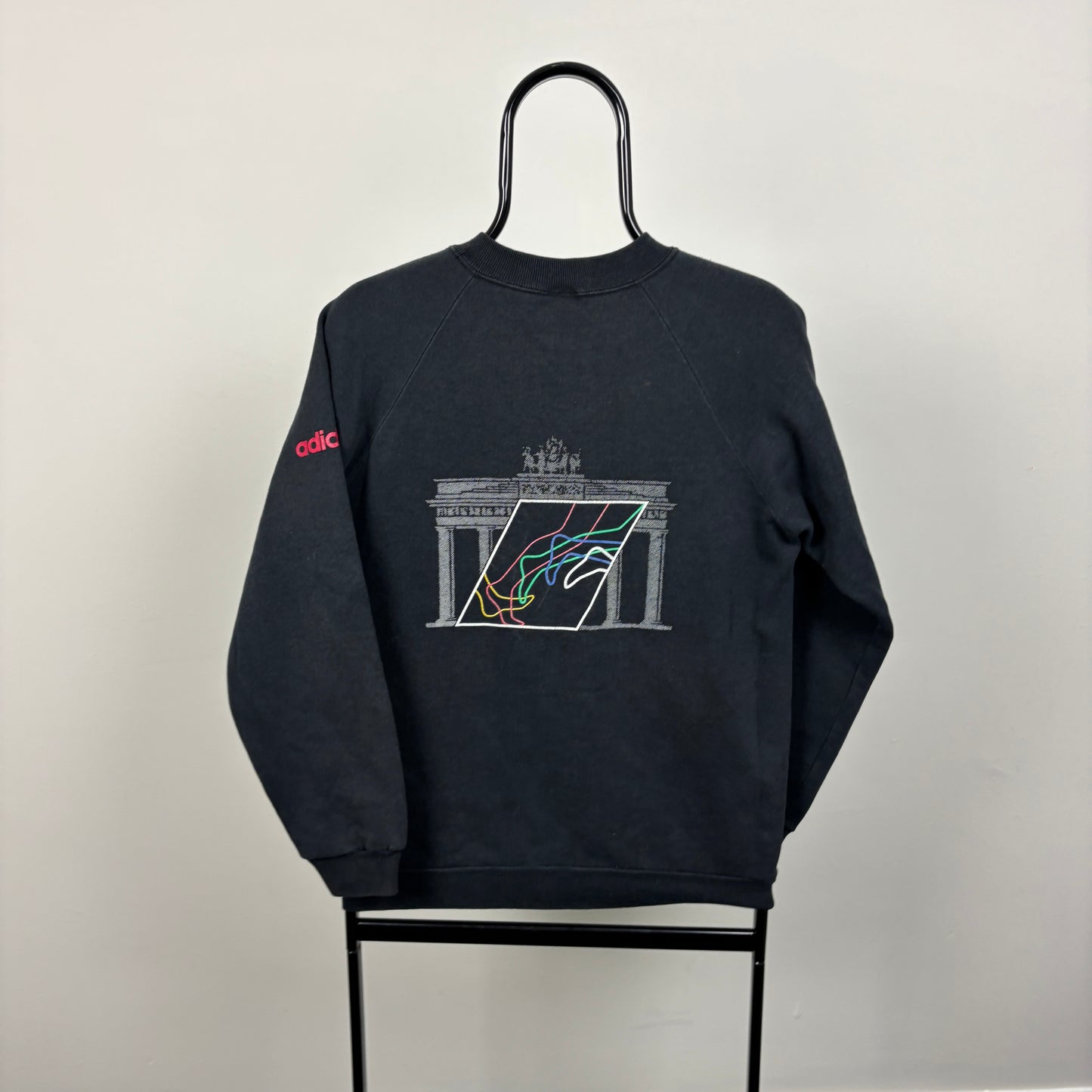 90s Adidas Berlin Marathon Sweatshirt Black Small