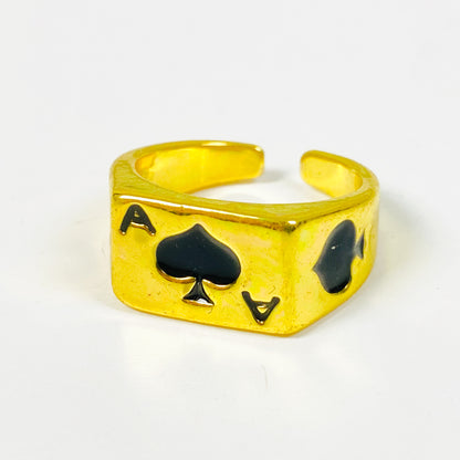 Adjustable Playing Card Ring Gold