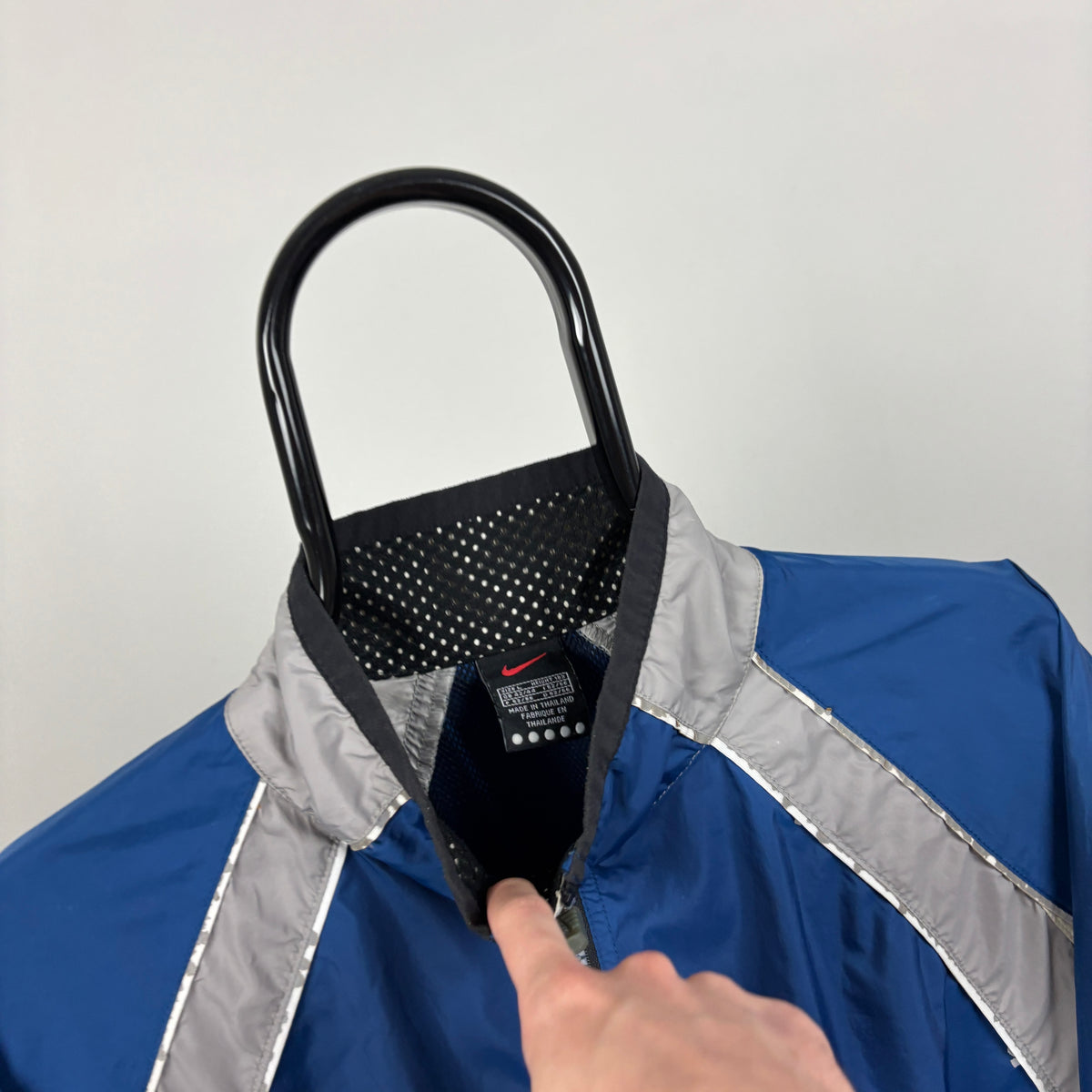 90s Nike Reflective Windbreaker Jacket Blue Large