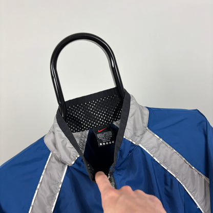 90s Nike Reflective Windbreaker Jacket Blue Large
