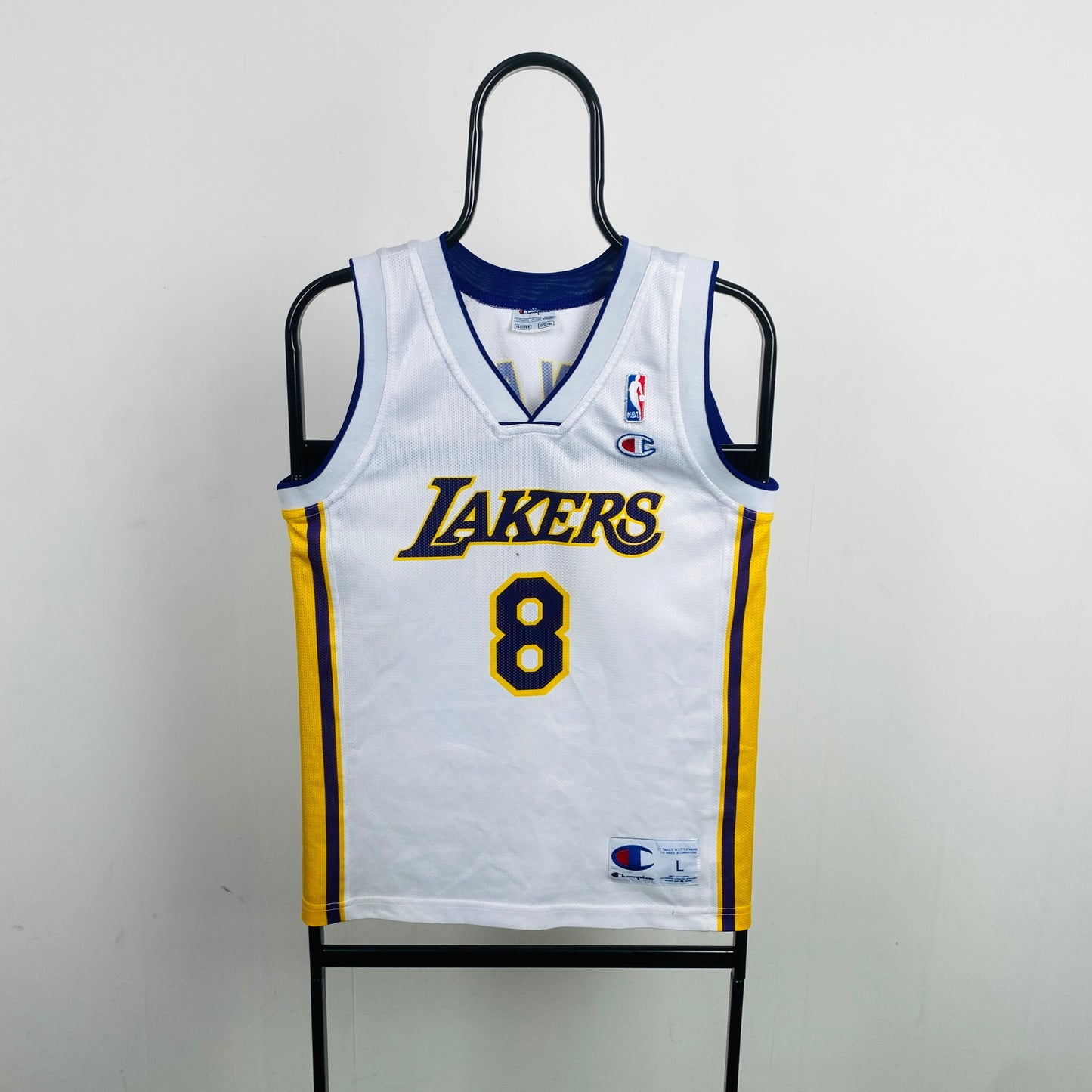 Retro Champion Lakers Kobe Bryant Basketball Jersey T-Shirt White XS