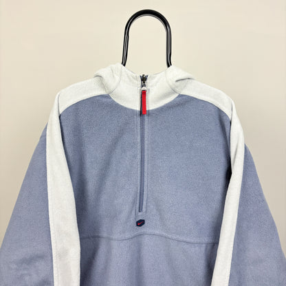 90s Nike Reversible Tn Hex Fleece Coat Jacket Blue XL