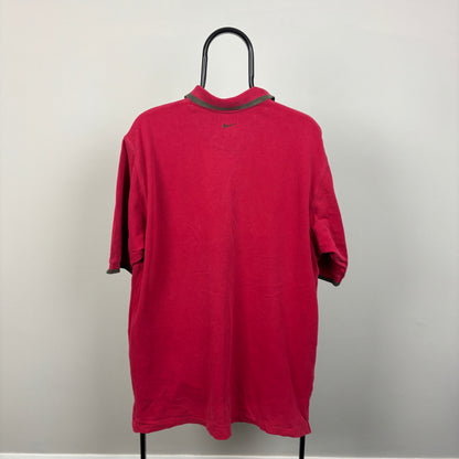 00s Nike Tiger Woods Golf Polo T-Shirt Red XL