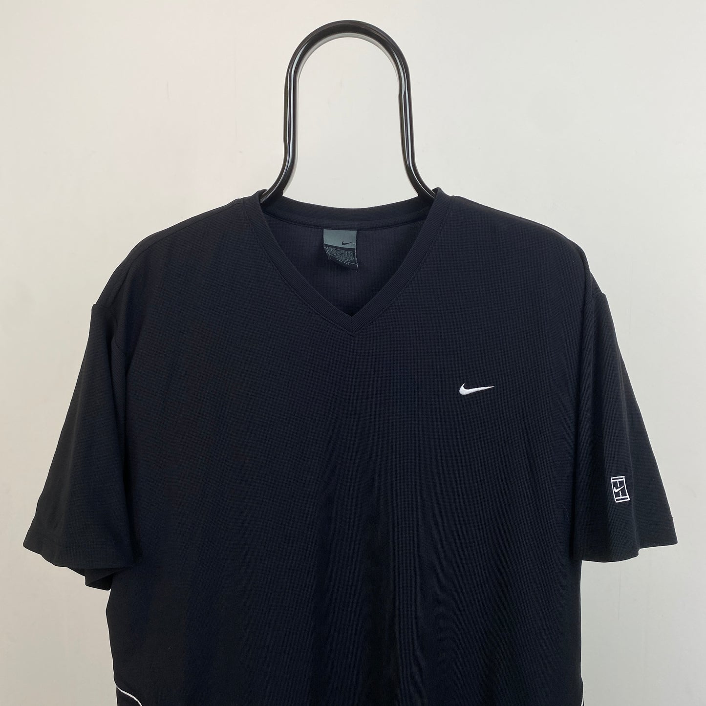 00s Nike Challenge Court Piping T-Shirt Black Large