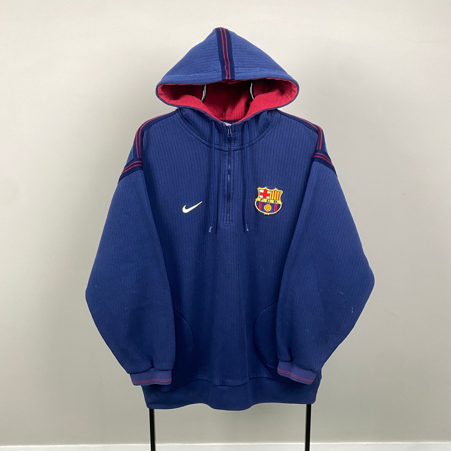90s Nike Barcelona Hoodie Blue Large