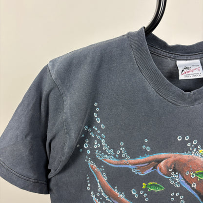 90s Harlequin Otter T-Shirt Black Medium