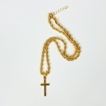 Jesus Cross Necklace Gold