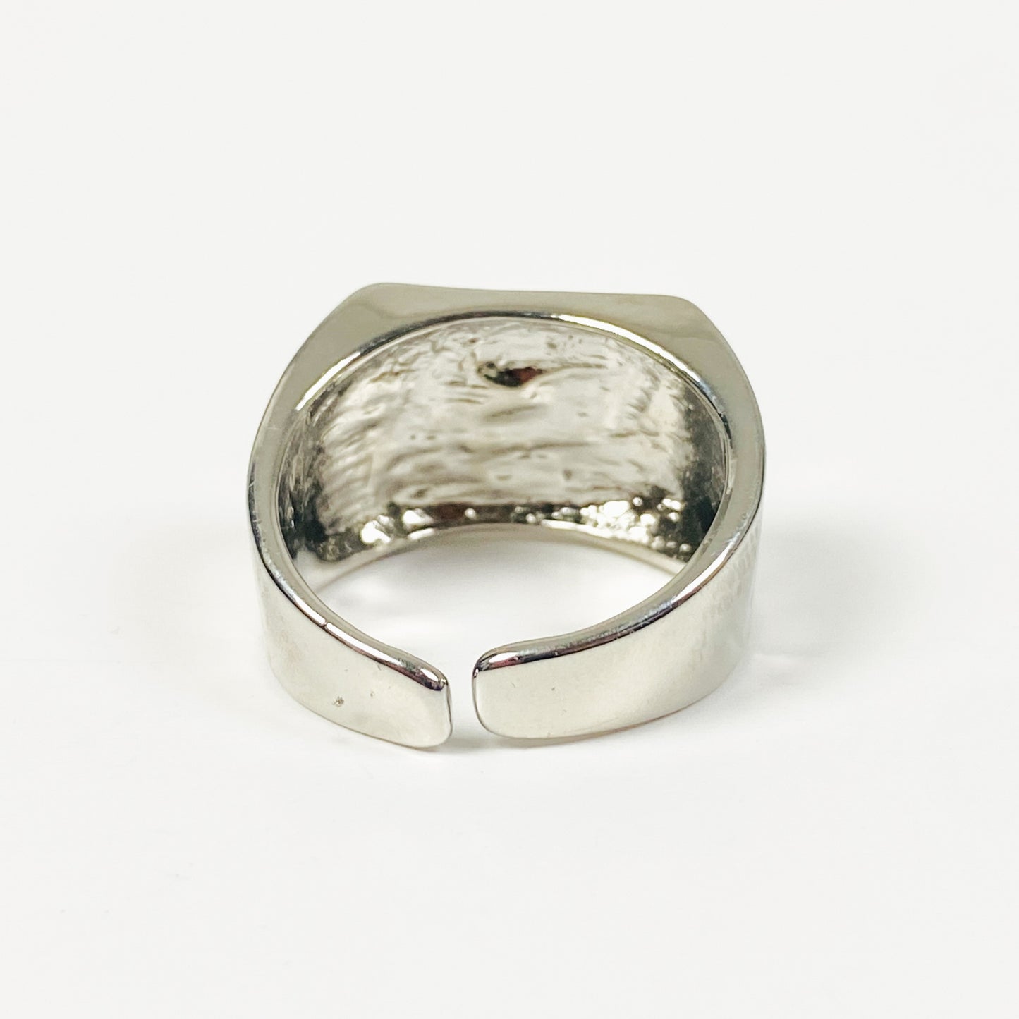Adjustable Chunky Star Ring Silver Black