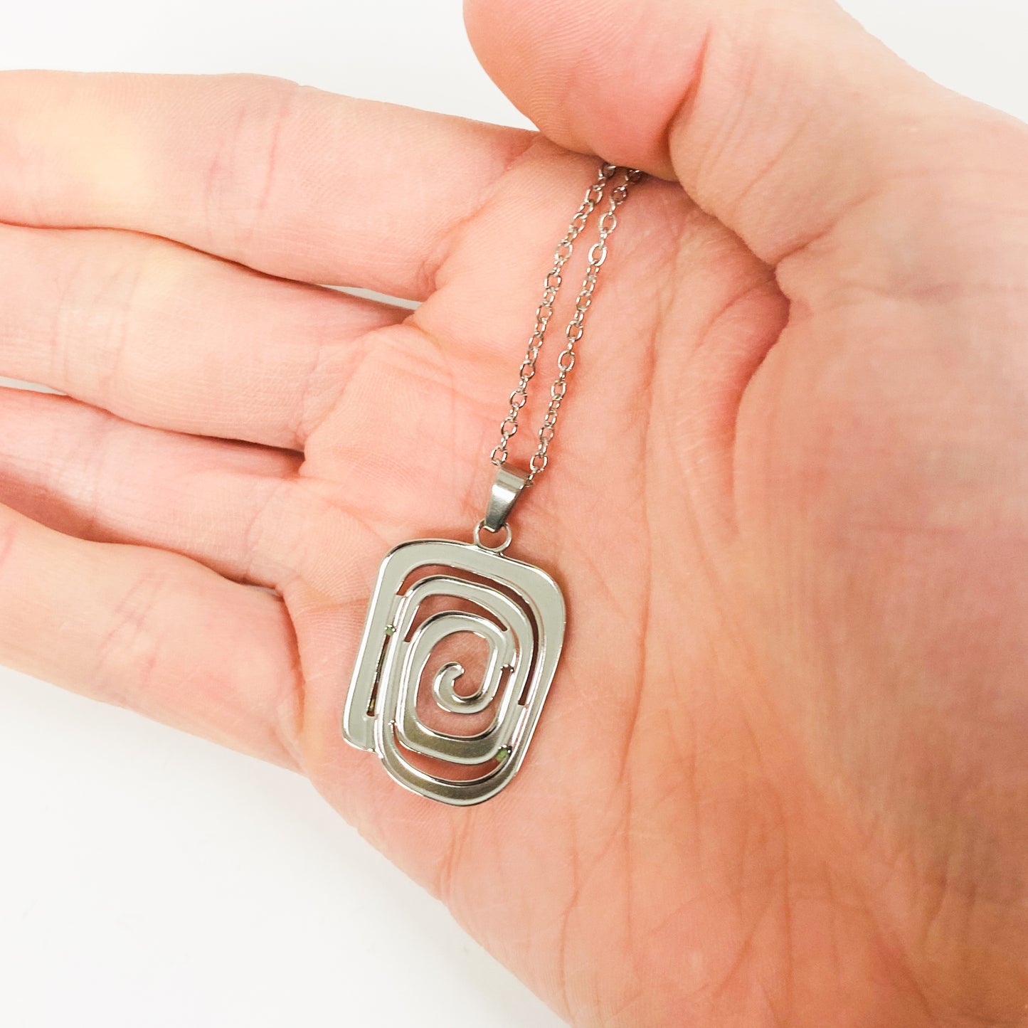 Antique Swirl Necklace Chain Silver