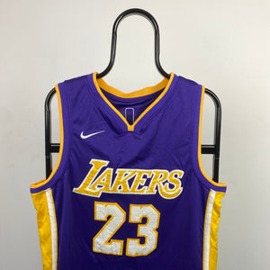 00s Nike Lakers James NBA Basketball Jersey Vest T-Shirt Purple XL