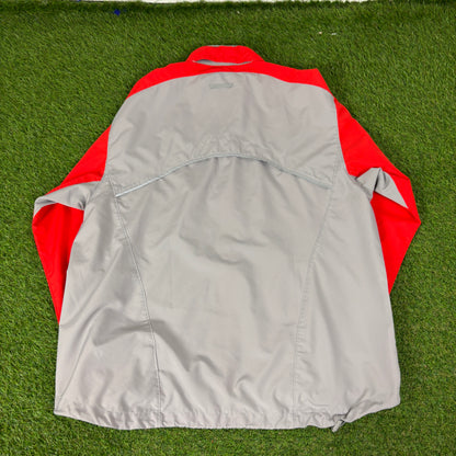 00s Nike Piping Tracksuit Jacket + Joggers Set Red Large