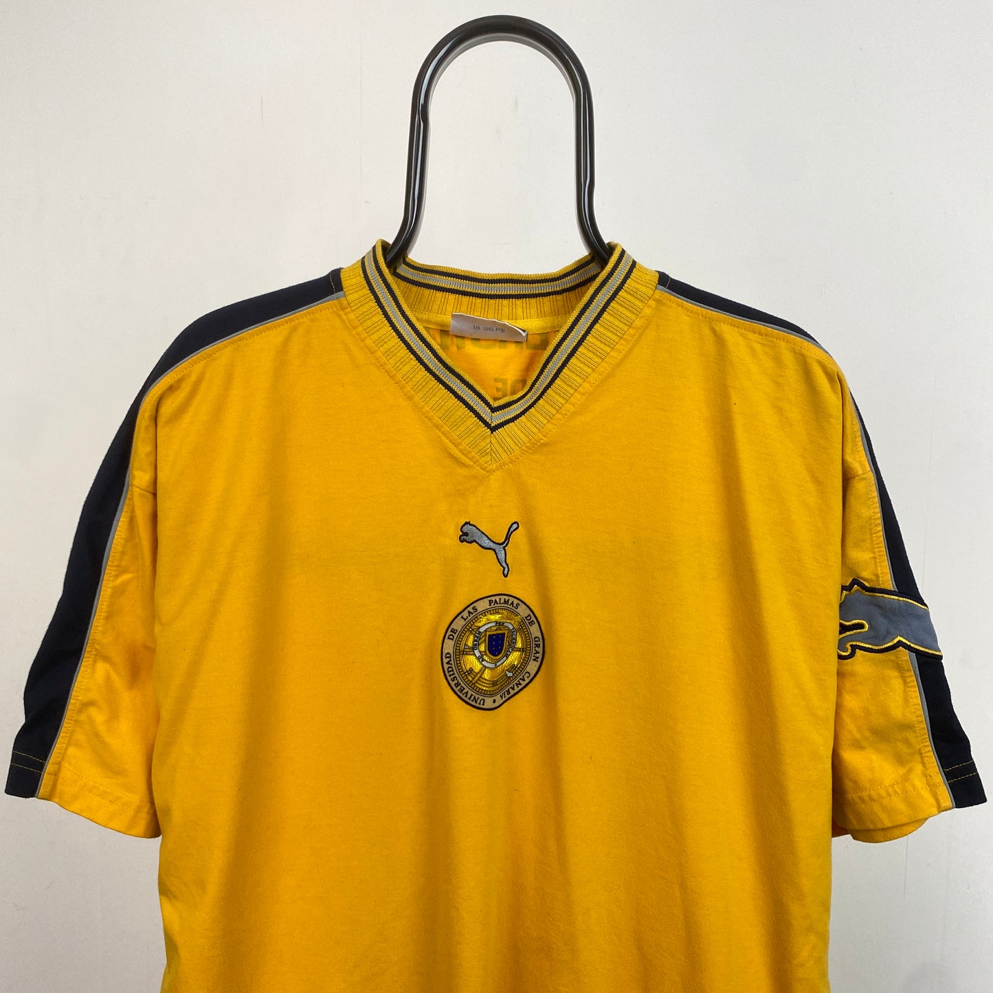 Retro Puma Las Palmas Football Shirt T-Shirt Yellow XL