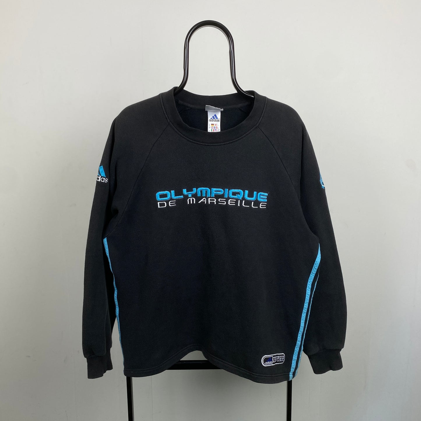 90s Adidas Marseille Football Sweatshirt Black Medium