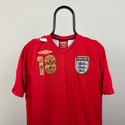 00s Umbro England Carrick Football Shirt T-Shirt Red Small