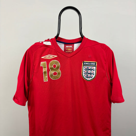 00s Umbro England Carrick Football Shirt T-Shirt Red Small