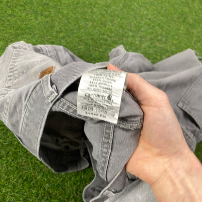 Retro Carhartt Carpenter Shorts Grey Large