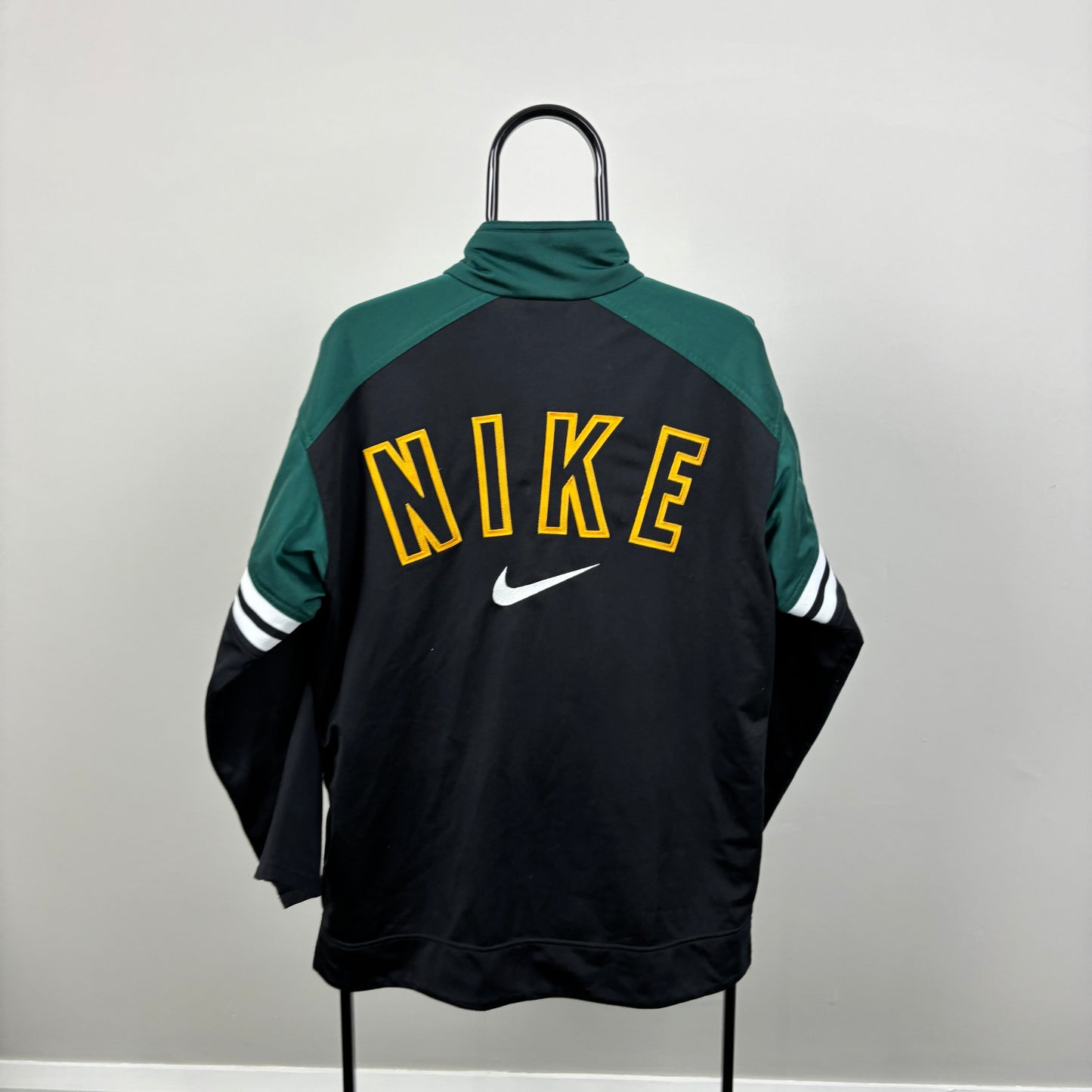90s Nike Windbreaker Track Jacket Black Small