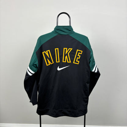 90s Nike Windbreaker Track Jacket Black Small
