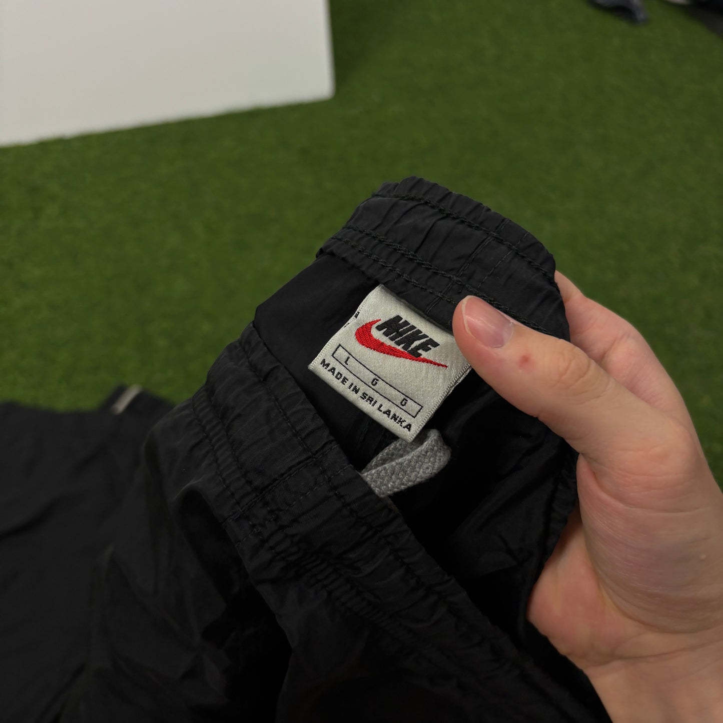90s Nike Piping Joggers Black Large