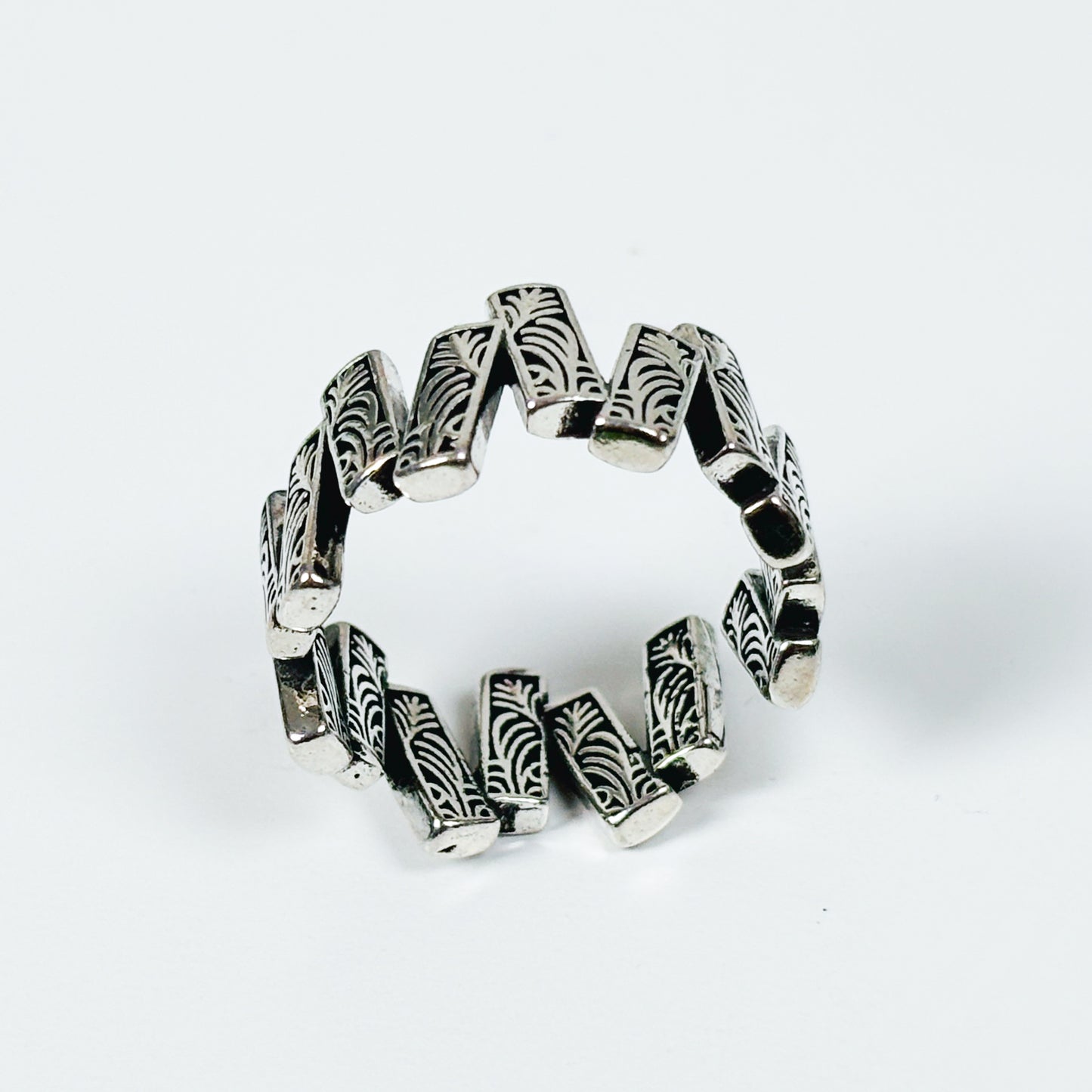 Vintage Etched Tribal Ring Adjustable