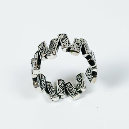 Vintage Etched Tribal Ring Adjustable