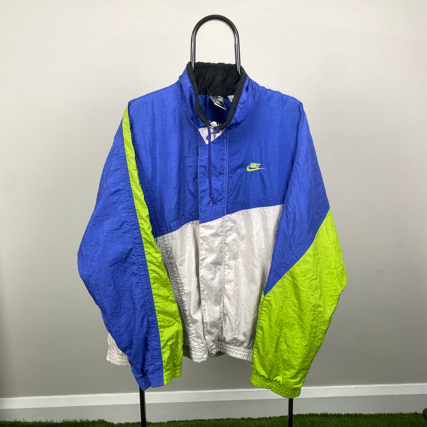 90s Nike Challenge Court Windbreaker Jacket Blue XL