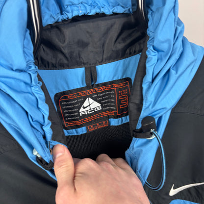 90s Nike ACG Packable Windbreaker Jacket Blue Medium