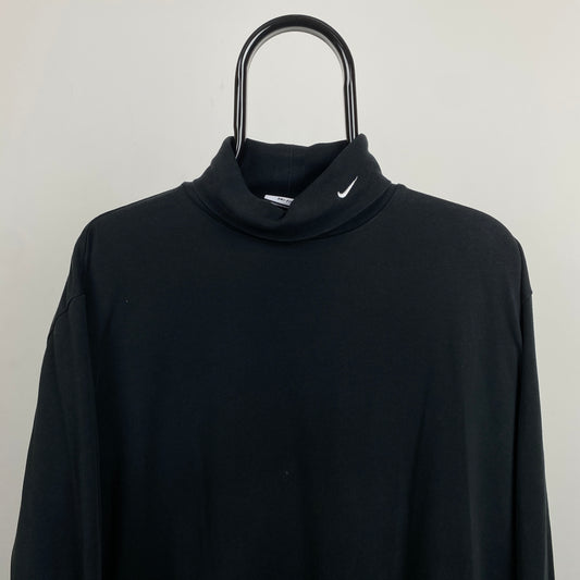 00s Nike Roll Neck Sweatshirt Black XL
