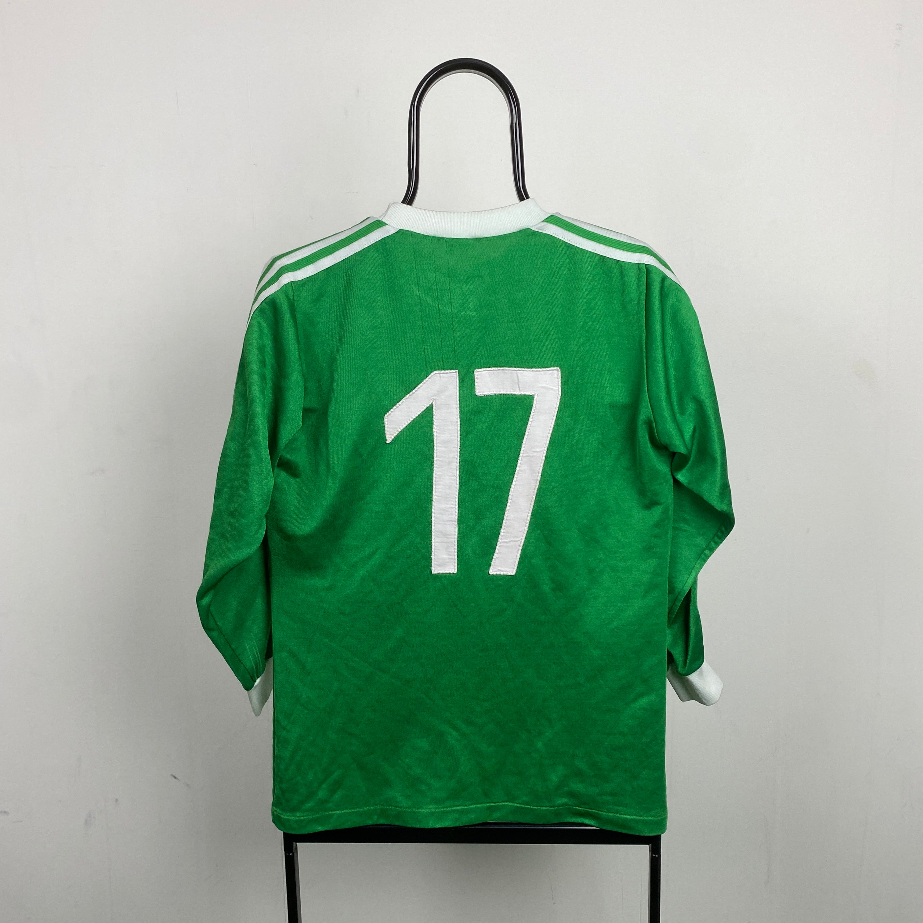 90s Adidas Football Shirt T-Shirt Green Large