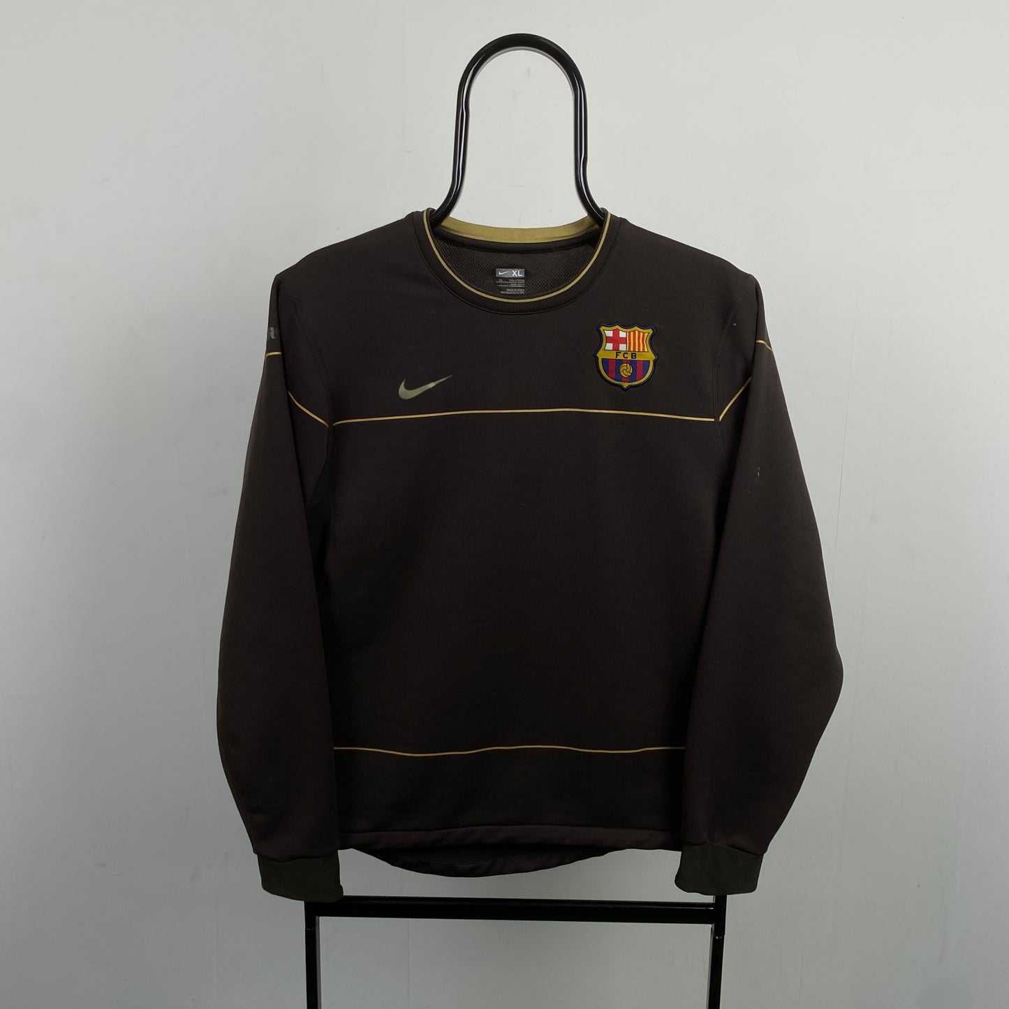 00s Nike Barcelona Football Sweatshirt Brown Small