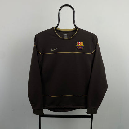 00s Nike Barcelona Football Sweatshirt Brown Small