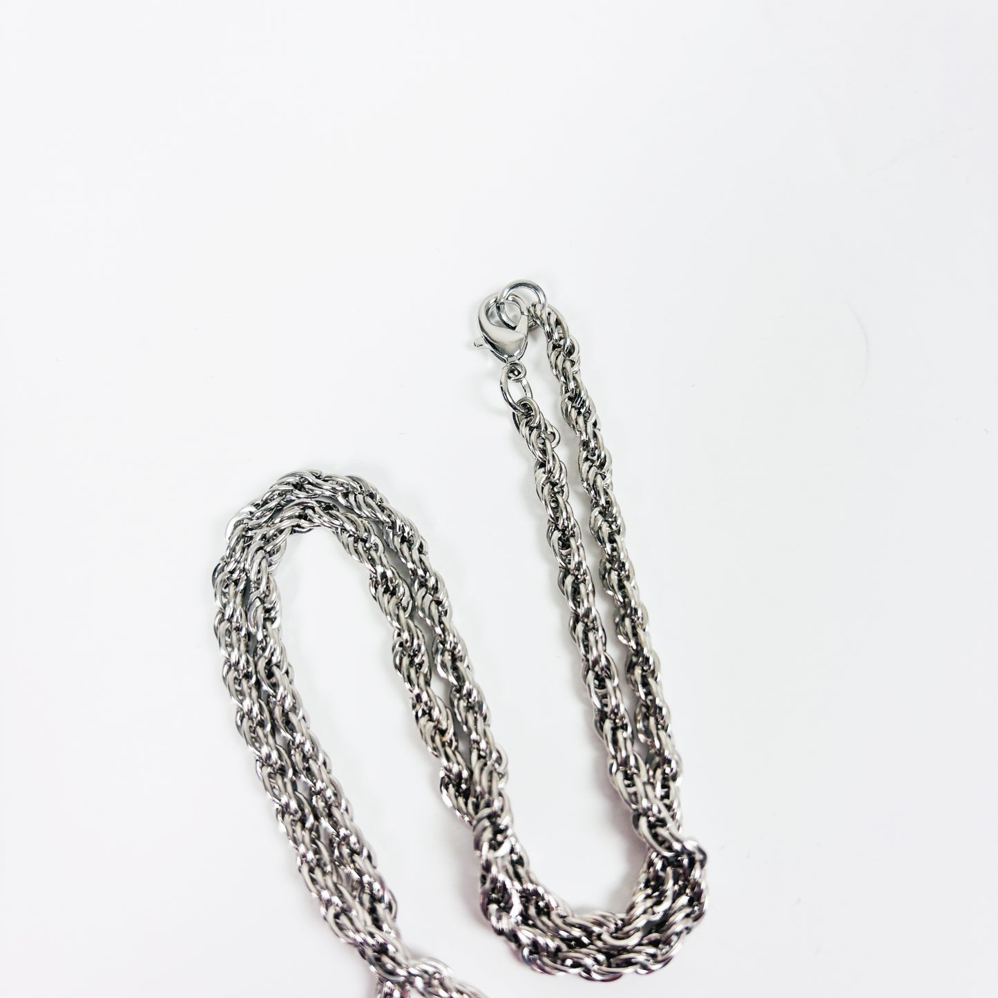 Bezelled Jesus Cross Necklace Silver