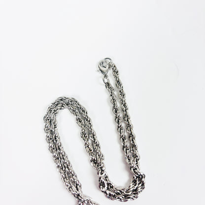 Bezelled Jesus Cross Necklace Silver