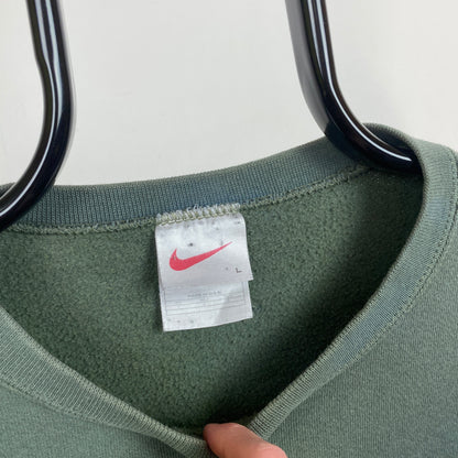 90s Nike Mini Swoosh Sweatshirt Forest Green Large