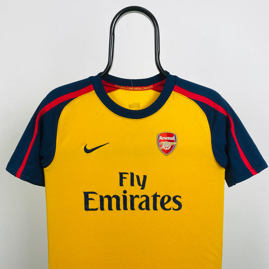 00s Nike Arsenal Football Shirt T-Shirt Yellow Small