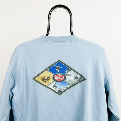 Retro Quiksilver Surfwear Sweatshirt Blue Small