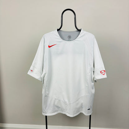 00s Nike T90 Football Shirt T-Shirt White XL