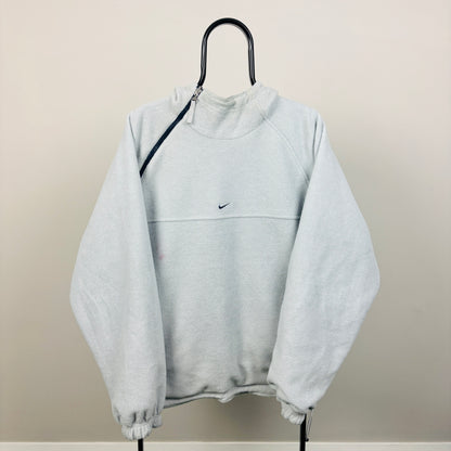 00s Nike Reversible Side Winder Fleece Coat Jacket Blue Medium