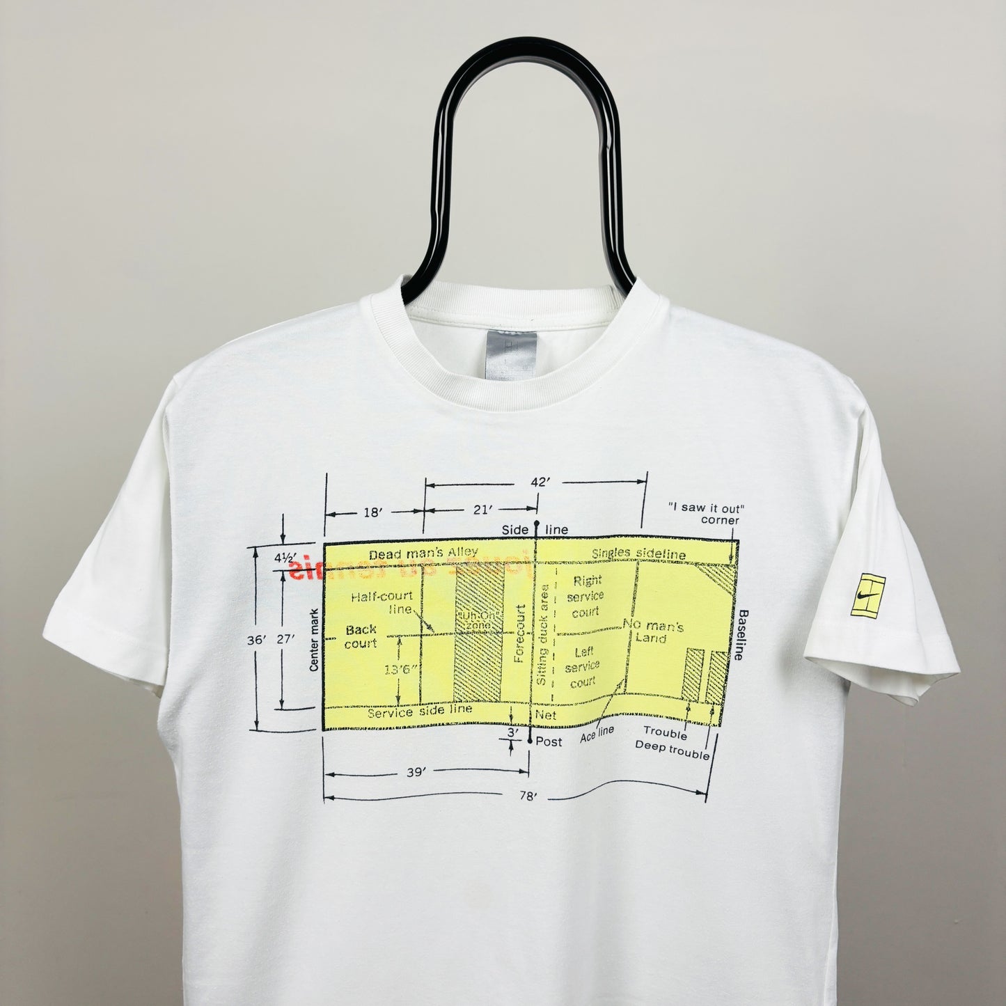 00s Nike Tennis Court T-Shirt White Small
