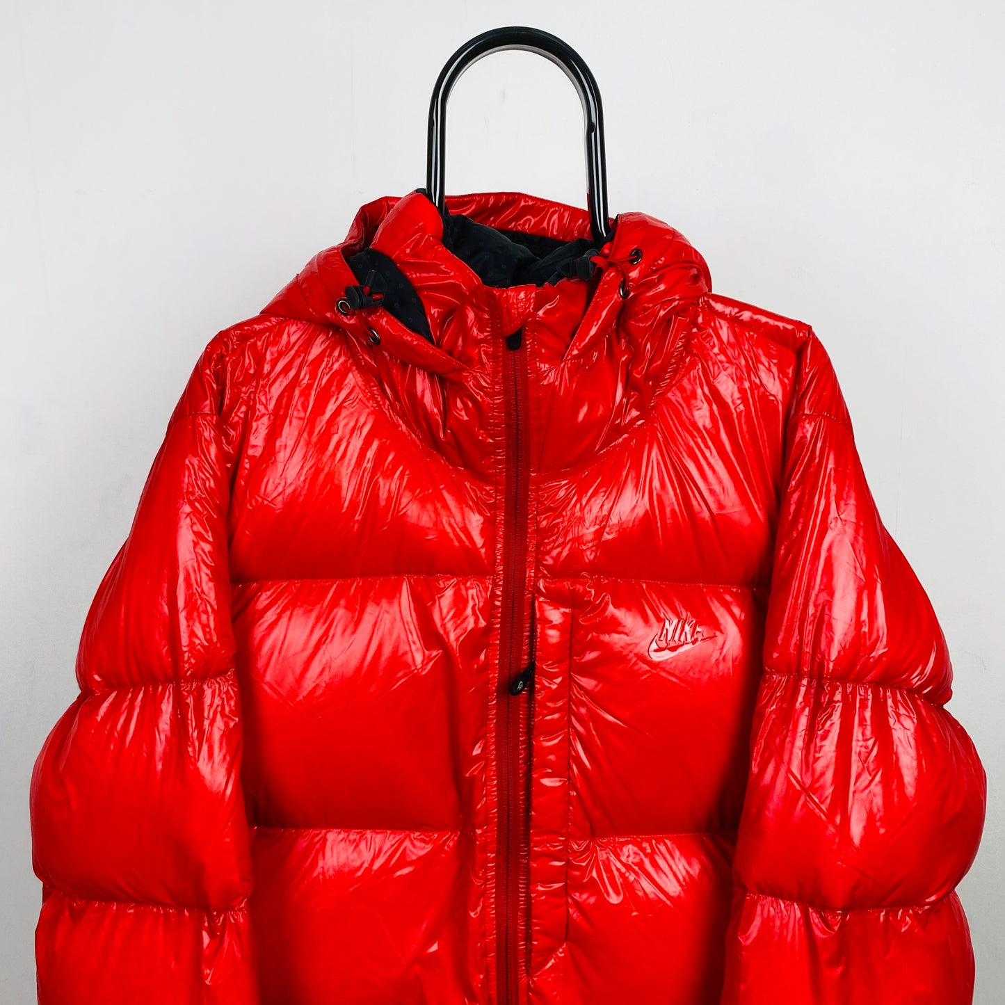 90s Nike Shiny Down Puffer Jacket Red XXL