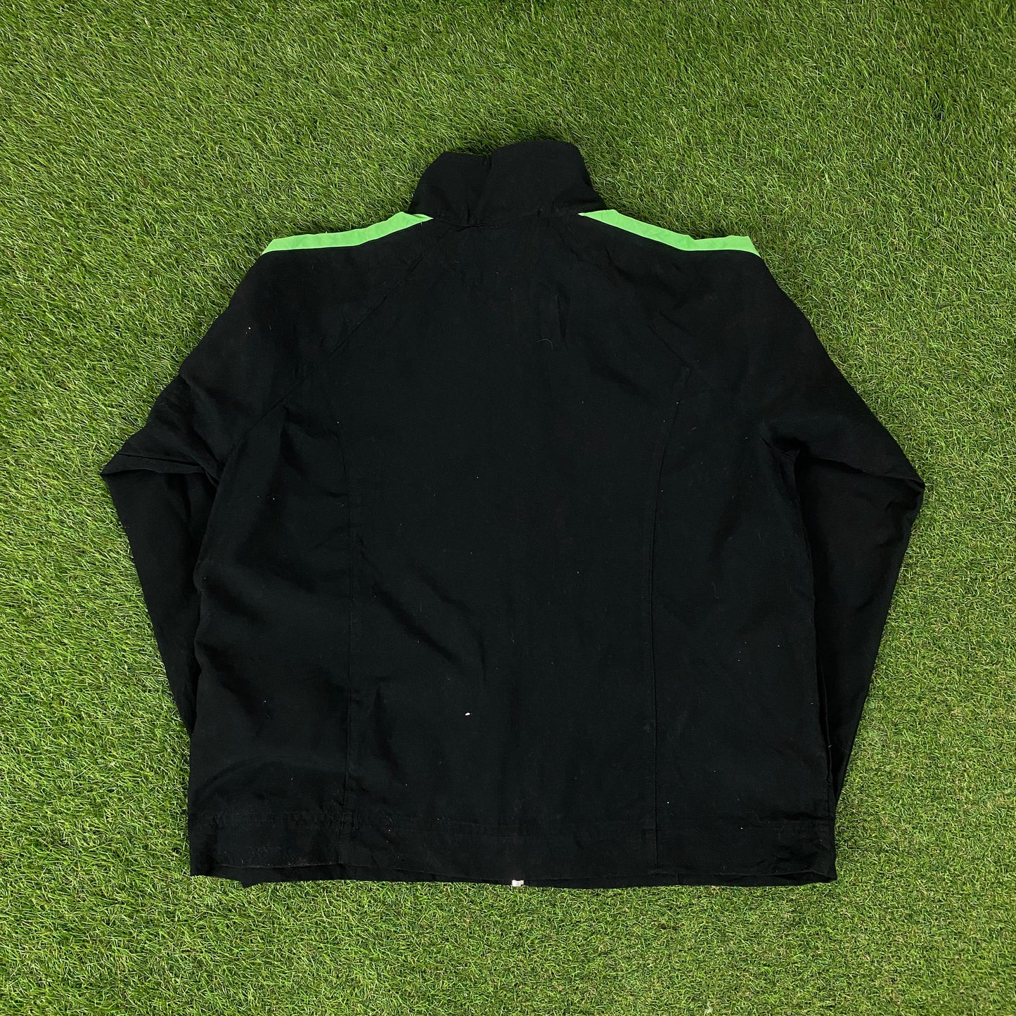 00s Nike Piping Tracksuit Jacket + Joggers Set Black Large